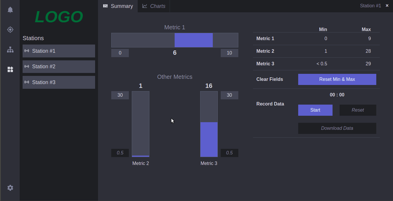 record and download data